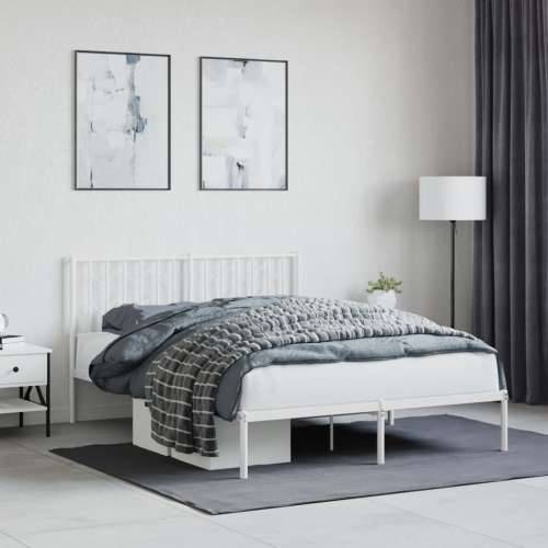 Metalni okvir za krevet s uzglavljem bijeli 135x190 cm - Bijela 135 x 190 cm s uzglavljem Cijena