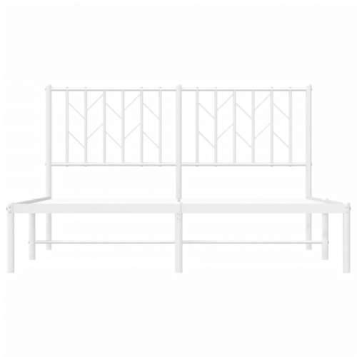 Metalni okvir za krevet s uzglavljem bijeli 135x190 cm - Bijela 135 x 190 cm s uzglavljem Cijena