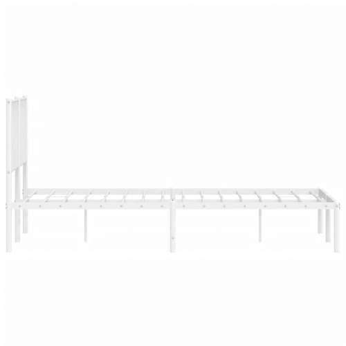 Metalni okvir za krevet s uzglavljem bijeli 135x190 cm - Bijela 135 x 190 cm s uzglavljem Cijena