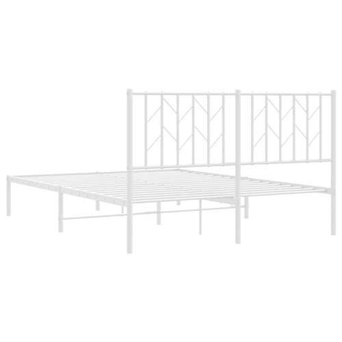 Metalni okvir za krevet s uzglavljem bijeli 135x190 cm - Bijela 135 x 190 cm s uzglavljem Cijena