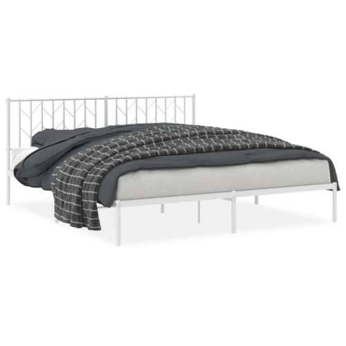 Metalni okvir za krevet s uzglavljem bijeli 183x213 cm Bijela 183 x 213 cm s uzglavljem Cijena