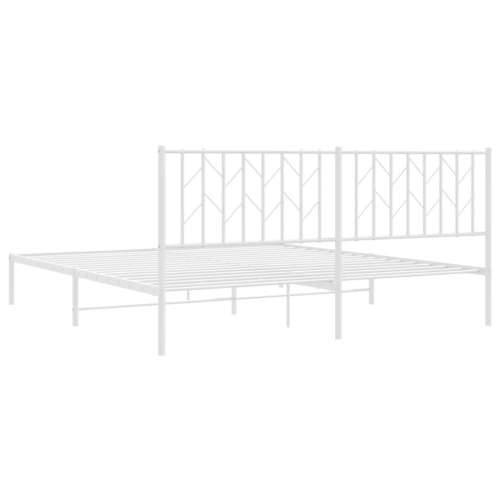 Metalni okvir za krevet s uzglavljem bijeli 183x213 cm Bijela 183 x 213 cm s uzglavljem Cijena