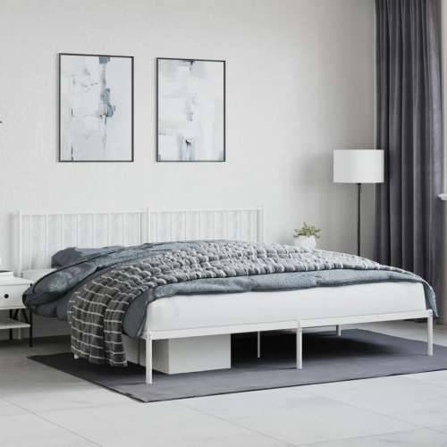 Metalni okvir za krevet s uzglavljem bijeli 200x200 cm - Bijela 200 x 200 cm s uzglavljem Cijena