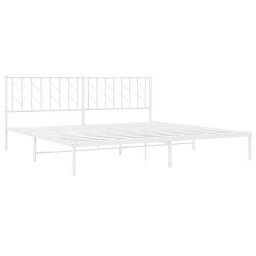 Metalni okvir za krevet s uzglavljem bijeli 200x200 cm - Bijela 200 x 200 cm s uzglavljem Cijena