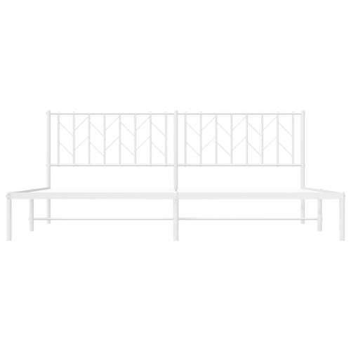 Metalni okvir za krevet s uzglavljem bijeli 200x200 cm - Bijela 200 x 200 cm s uzglavljem Cijena