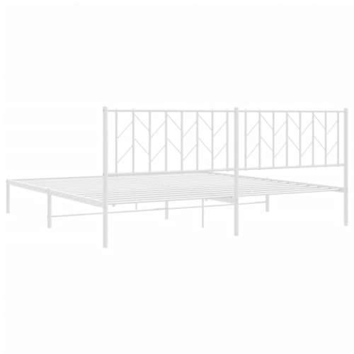 Metalni okvir za krevet s uzglavljem bijeli 200x200 cm - Bijela 200 x 200 cm s uzglavljem Cijena
