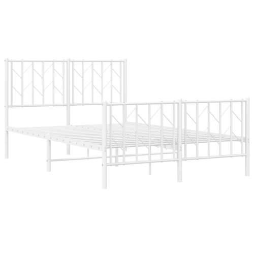 Metalni okvir kreveta uzglavlje i podnožje bijeli 120x200 cm - Bijela 120 x 200 cm s uzglavljem i podnožjem Cijena