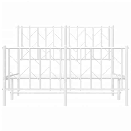 Metalni okvir kreveta uzglavlje i podnožje bijeli 120x200 cm - Bijela 120 x 200 cm s uzglavljem i podnožjem Cijena