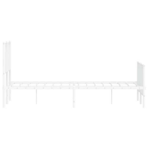 Metalni okvir kreveta uzglavlje i podnožje bijeli 120x200 cm - Bijela 120 x 200 cm s uzglavljem i podnožjem Cijena