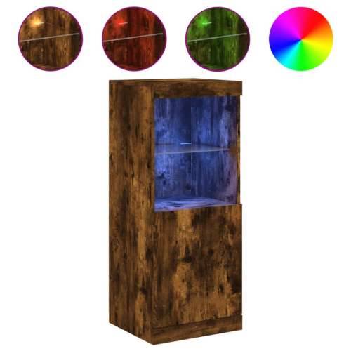 Komoda s LED svjetlima boja dimljenog hrasta 41x37x100 cm - Dimljeni hrast 1 Cijena