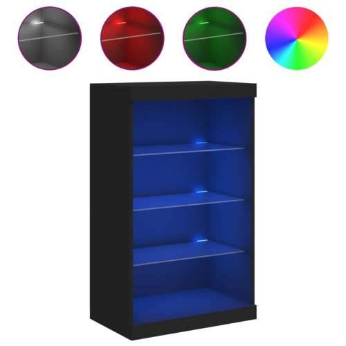 Komoda s LED svjetlima crna 60,5x37x100 cm - Crna 1 Cijena