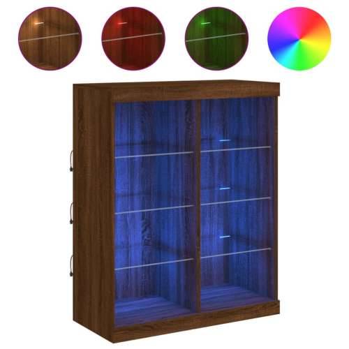 Komoda s LED svjetlima boja smeđeg hrasta 81x37x100 cm - Smeđi hrast 1 Cijena