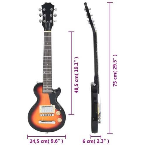 Električna gitara za djecu s torbom smeđe-crna 3/4 30 ” - Smeđa i crna Cijena