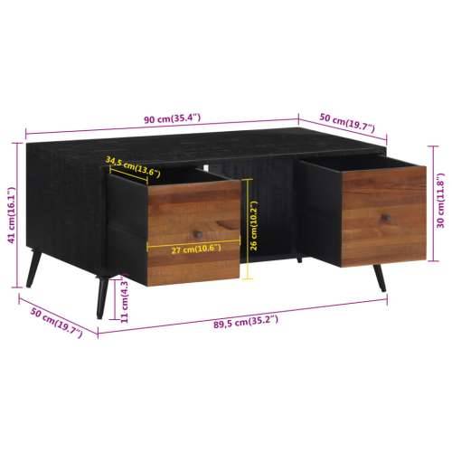 Stolić za kavu 90 x 50 x 41 cm od masivne obnovljene tikovine Cijena