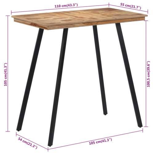 Barski stol 110 x 55 x 105 cm od masivne tikovine Cijena