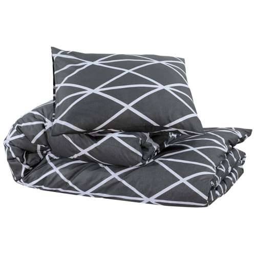 Set posteljine za poplun sivi 260x220 cm pamučni - tamnosiva i bijela 260 x 220 cm + 50 x 75 cm 1 Cijena