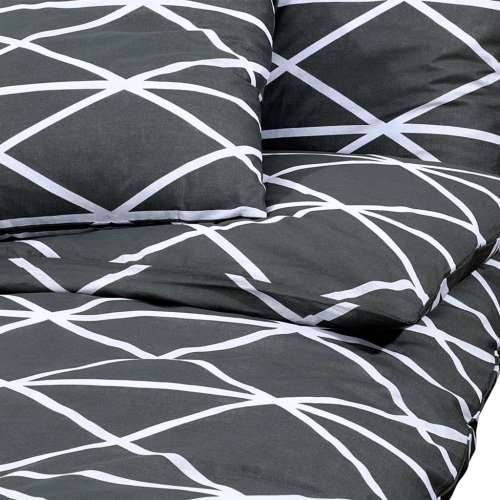 Set posteljine za poplun sivi 260x220 cm pamučni - tamnosiva i bijela 260 x 220 cm + 50 x 75 cm 1 Cijena