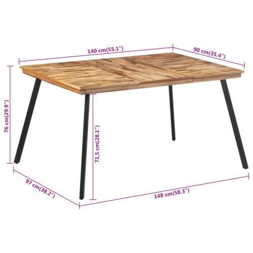 Blagovaonski stol 148x97x76 cm od masivne tikovine Cijena