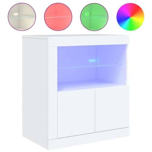 Komoda s LED svjetlima bijela 60,5 x 37 x 67 cm - Bijela 1 Cijena