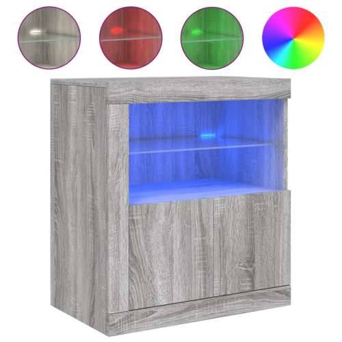 Komoda s LED svjetlima boja sivog hrasta 60,5x37x67 cm - Sivi hrast sonoma 1 Cijena