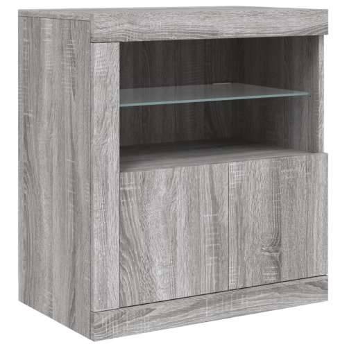 Komoda s LED svjetlima boja sivog hrasta 60,5x37x67 cm - Sivi hrast sonoma 1 Cijena