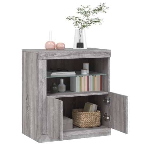 Komoda s LED svjetlima boja sivog hrasta 60,5x37x67 cm - Sivi hrast sonoma 1 Cijena