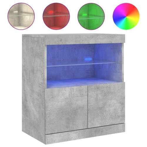 Komoda s LED svjetlima siva boja betona 60x37x67 cm - Beton siva 1 Cijena
