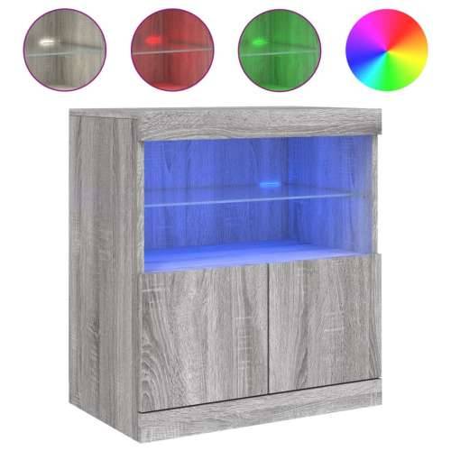 Komoda s LED svjetlima boja sivog hrasta 60 x 37 x 67 cm - Sivi hrast sonoma 1 Cijena