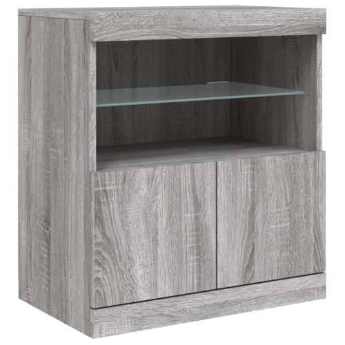 Komoda s LED svjetlima boja sivog hrasta 60 x 37 x 67 cm - Sivi hrast sonoma 1 Cijena