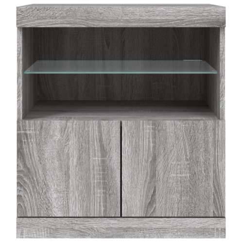 Komoda s LED svjetlima boja sivog hrasta 60 x 37 x 67 cm - Sivi hrast sonoma 1 Cijena