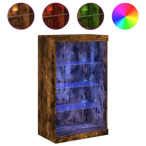 Komoda s LED svjetlima boja dimljenog hrasta 60,5x37x100 cm - Dimljeni hrast 1 Cijena