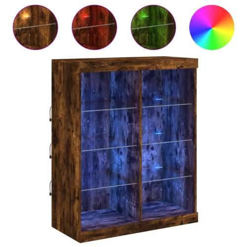 Komoda s LED svjetlima boja dimljenog hrasta 81x37x100 cm - Dimljeni hrast 1 Cijena