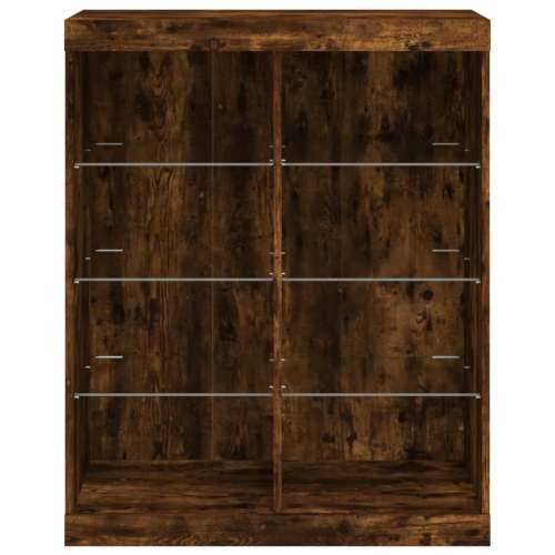 Komoda s LED svjetlima boja dimljenog hrasta 81x37x100 cm - Dimljeni hrast 1 Cijena