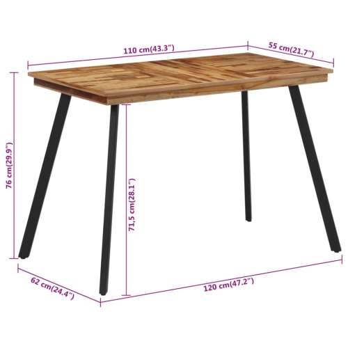 Blagovaonski stol 120 x 62 x 76 cm od masivne tikovine Cijena