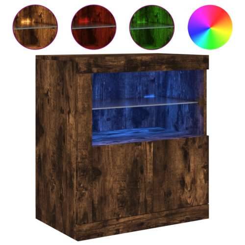 Komoda s LED svjetlima boja dimljenog hrasta 60,5x37x67 cm - Dimljeni hrast 1 Cijena