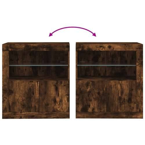 Komoda s LED svjetlima boja dimljenog hrasta 60,5x37x67 cm - Dimljeni hrast 1 Cijena