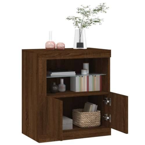 Komoda s LED svjetlima boja smeđeg hrasta 60,5x37x67 cm - Smeđi hrast 1 Cijena