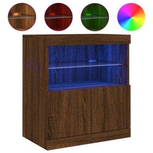 Komoda s LED svjetlima smeđa boja hrasta 60x37x67 cm - Smeđi hrast 1 Cijena