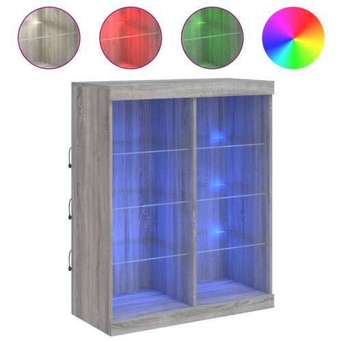 Komoda s LED svjetlima boja sivog hrasta 81x37x100 cm - Sivi hrast sonoma 1 Cijena
