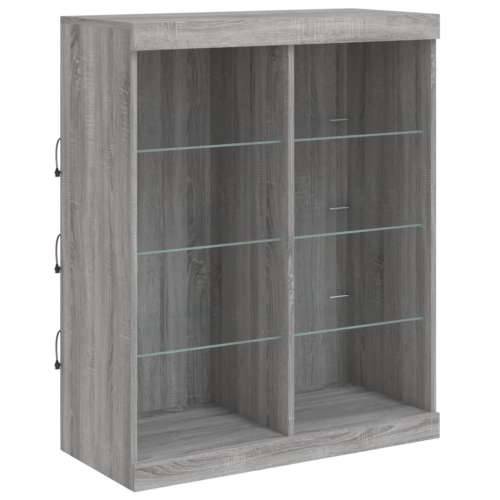 Komoda s LED svjetlima boja sivog hrasta 81x37x100 cm - Sivi hrast sonoma 1 Cijena
