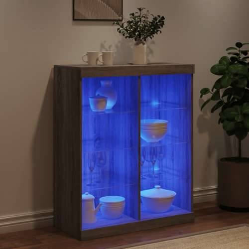 Komoda s LED svjetlima boja sivog hrasta 81x37x100 cm - Sivi hrast sonoma 1 Cijena