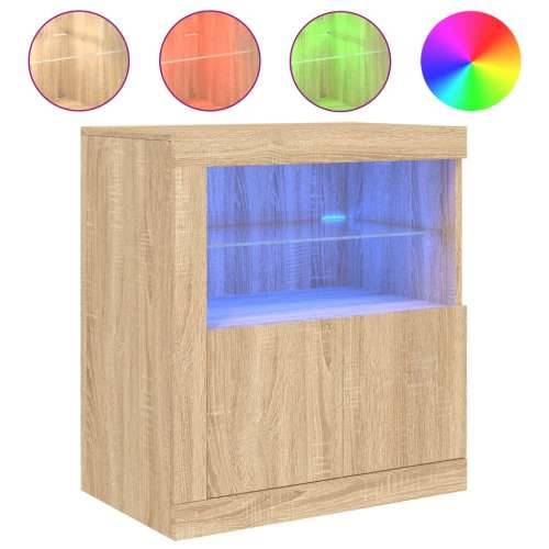 Komoda s LED svjetlima boja hrasta sonome 60,5x37x67 cm - sonoma hrast 1 Cijena