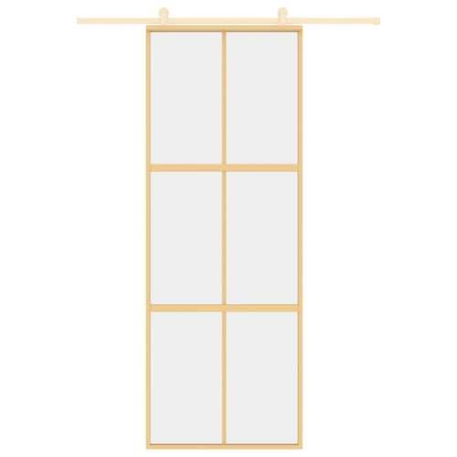 Klizna vrata zlatna 76x205 cm prozirno staklo ESG i aluminij - Zlatno 76 x 205 cm 1 Rešetke 3 x 2 Cijena