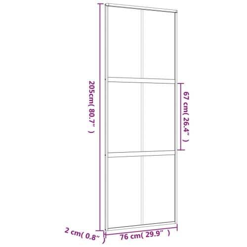 Klizna vrata zlatna 76x205 cm prozirno staklo ESG i aluminij - Zlatno 76 x 205 cm 1 Rešetke 3 x 2 Cijena