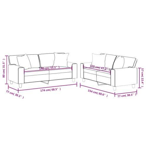 2-dijelni set sofa s jastucima crni od umjetne kože - Crna s jastučićima Cijena