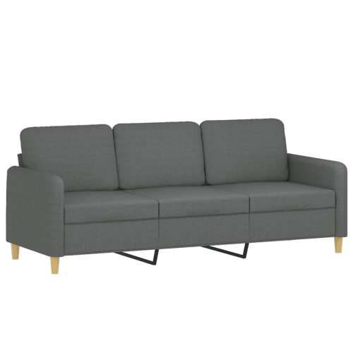 2-dijelni set sofa s jastucima tamnosivi od tkanine - Tamno siva Bez oslonca za noge Cijena