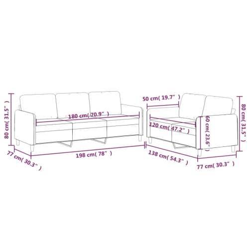 2-dijelni set sofa s jastucima tamnosivi od tkanine - Tamno siva Bez oslonca za noge Cijena