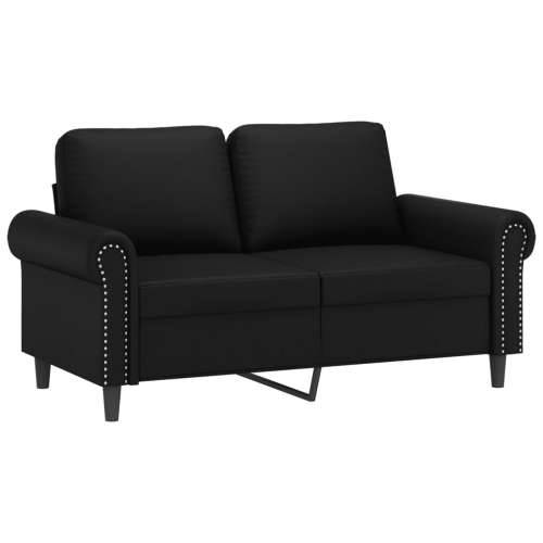 2-dijelni set sofa s jastucima crni od umjetne kože - Crna Bez oslonca za noge Cijena