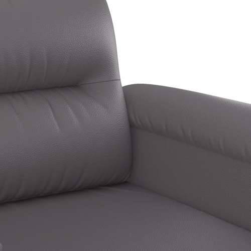 3-dijelni set sofa s jastucima sivi od umjetne kože - Siva s jastucima i tabureom Cijena