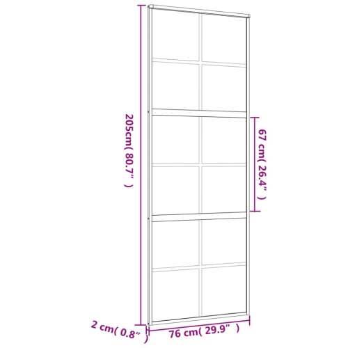 Klizna vrata zlatna 76x205 cm prozirno staklo ESG i aluminij - Zlatno 76 x 205 cm 1 Rešetke 6 x 2 Cijena